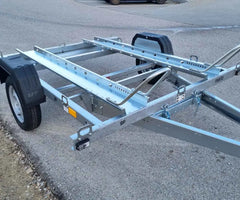 Motorradanhänger Kippdeichsel für zwei Motorräder 750kg Motorradtransporter